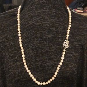 Long white fresh water pearls with spacer